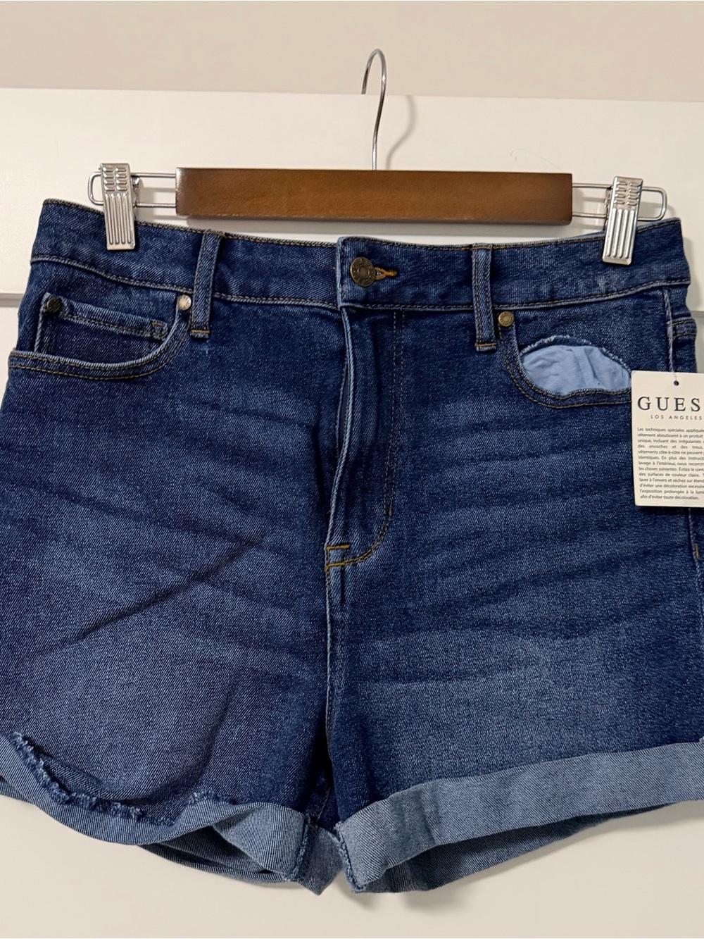 GUESS Cuffed Denim Shorts - NWT - Dark Blue